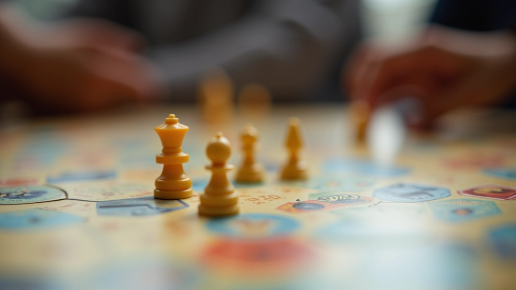 Board game board showing cooperative game mechanics with shared resources and collective goals clearly visible