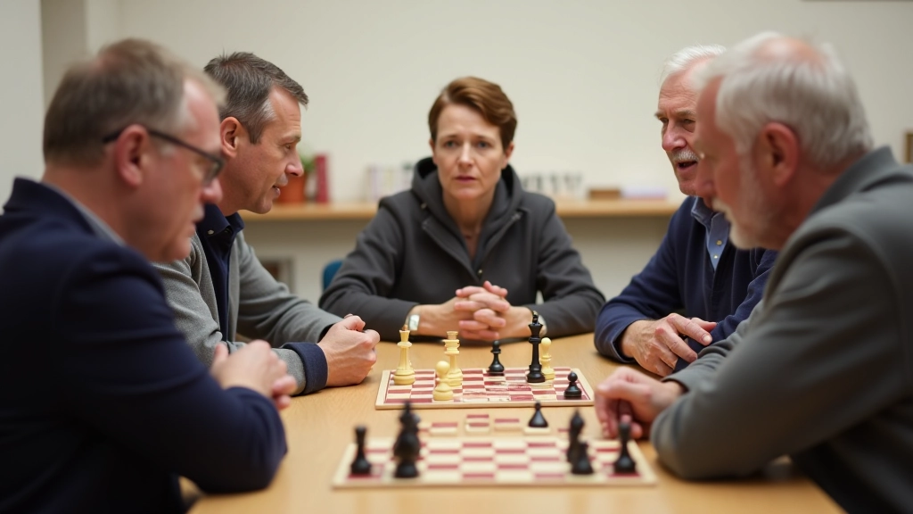 Cooperative board game in play with players discussing their next move together