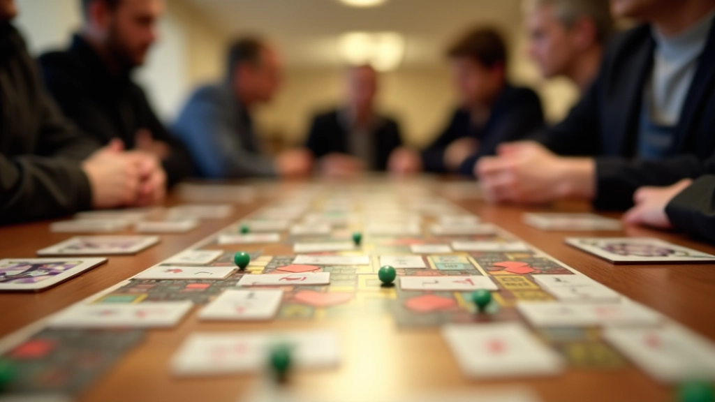 Multiple board games spread across a table in a community center, showing variety of cooperative game options available for club members